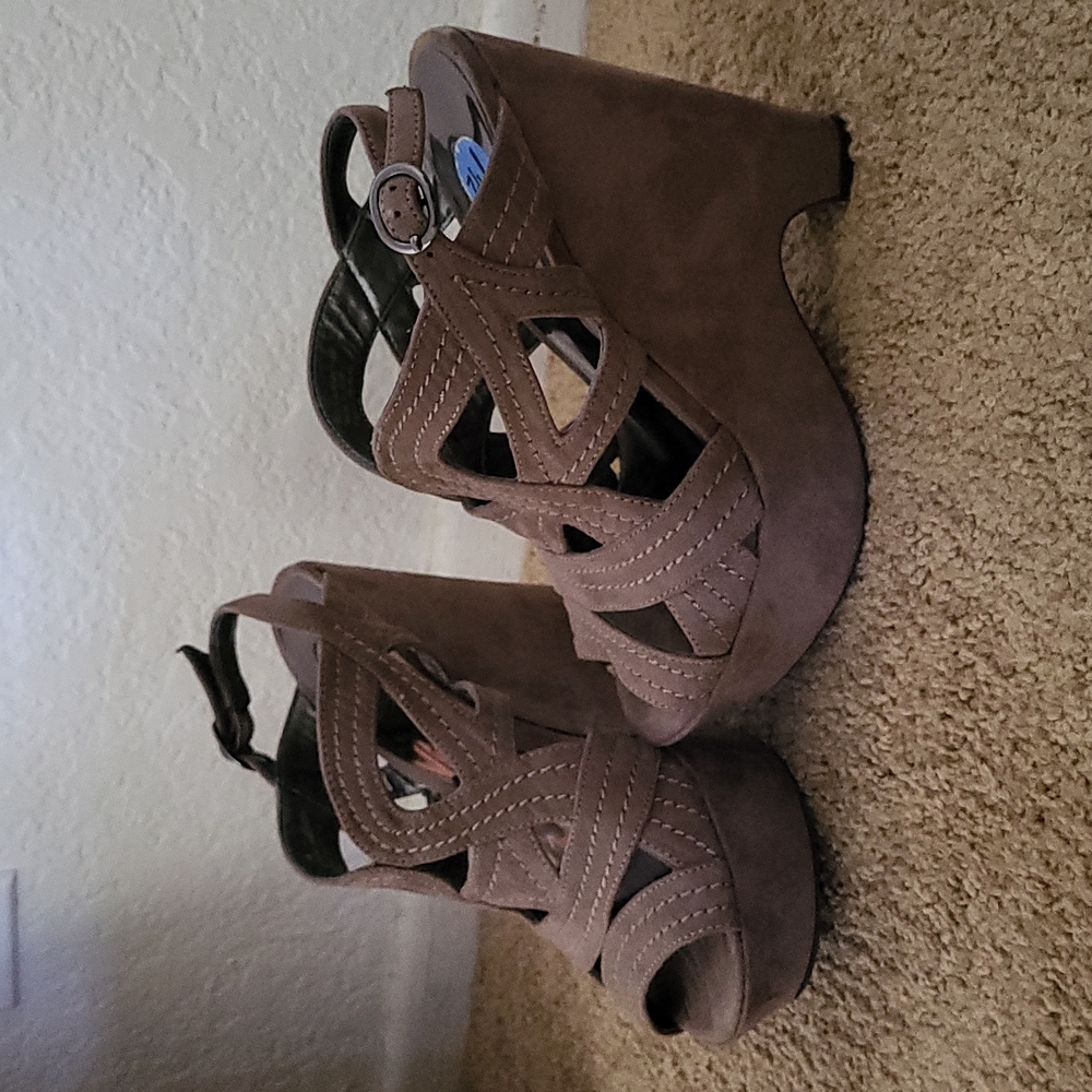 Carlos Santana Suede Platform Wedges